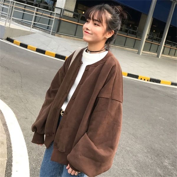 spring autumn harajuku loose sweatshirts women korean long lantern sleeve casual zip-up clothes student solid fashion sweatshirt 201209, Black
spring autumn harajuku loose sweatshirts women korean long lantern sleeve casual zip-up clothes student solid fashion sweatshirt 201209, Black