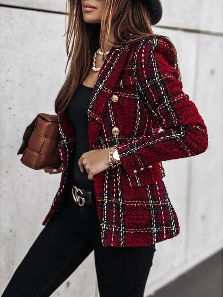 zoulv 2021 autumn/winter new products long-sleeved plaid printed single-breasted suit collar short temperament suit jacket women, White;black
zoulv 2021 autumn/winter new products long-sleeved plaid printed single-breasted suit collar short temperament suit jacket women, White;black