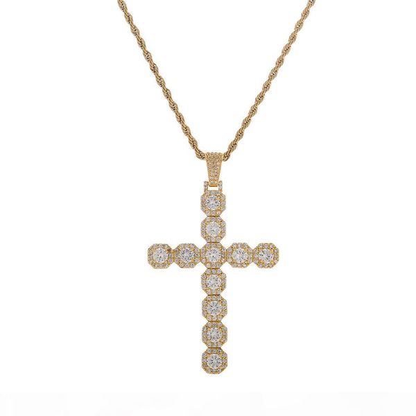 large cuban cross pendant necklace with chain gold silver cubic zircon men women hip hop rock jewelry
large cuban cross pendant necklace with chain gold silver cubic zircon men women hip hop rock jewelry