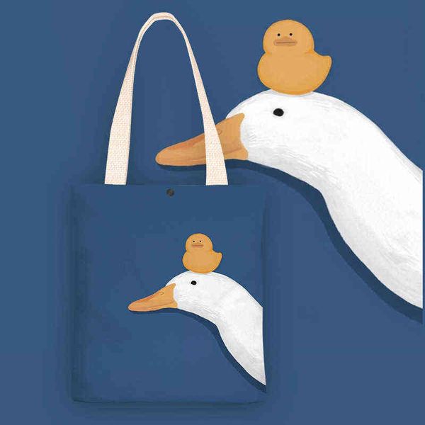 shopping bags bolsa feminina hand painted cartoon goose and duck print shoulder for women canvas shopper ladies sac main 220307
shopping bags bolsa feminina hand painted cartoon goose and duck print shoulder for women canvas shopper ladies sac main 220307