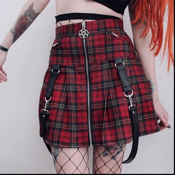 gothic harajuku skirt red plaid punk woman mini skirts lady zip pocket ullzang empire a line hip hop buckle street casual skirt, Black
gothic harajuku skirt red plaid punk woman mini skirts lady zip pocket ullzang empire a line hip hop buckle street casual skirt, Black