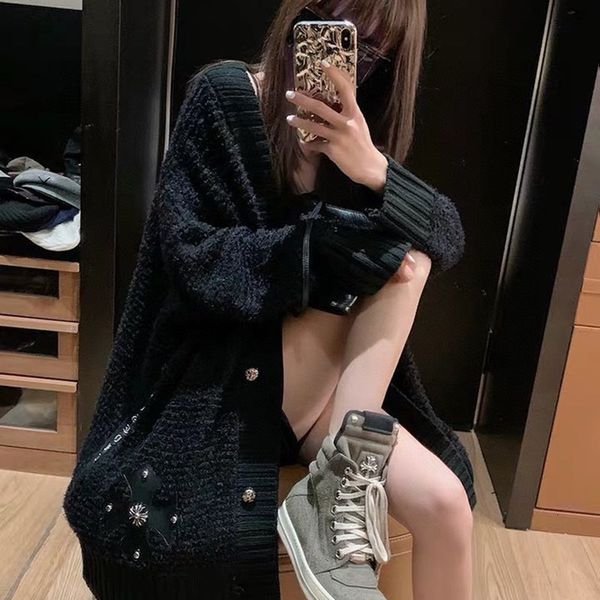 20s autumn new heavy industry ch crow cross piece leather embroidery cardigan coat loose trend ins, Black
20s autumn new heavy industry ch crow cross piece leather embroidery cardigan coat loose trend ins, Black