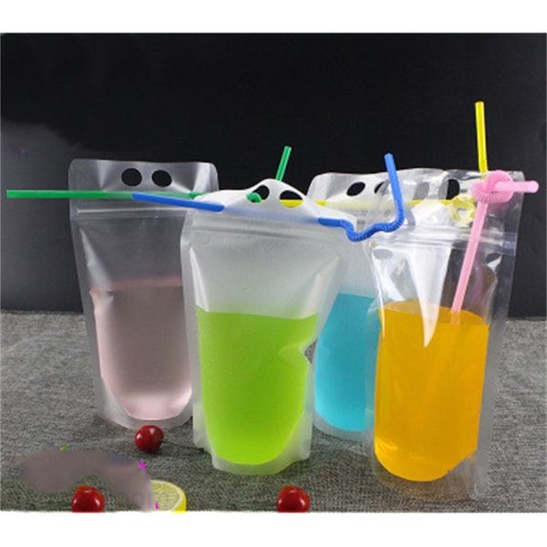 fedex/dhl drink pouches bags frosted zipper stand-up plastic drinking bag with straw with holder reclosable heat-proof 17oz
fedex/dhl drink pouches bags frosted zipper stand-up plastic drinking bag with straw with holder reclosable heat-proof 17oz