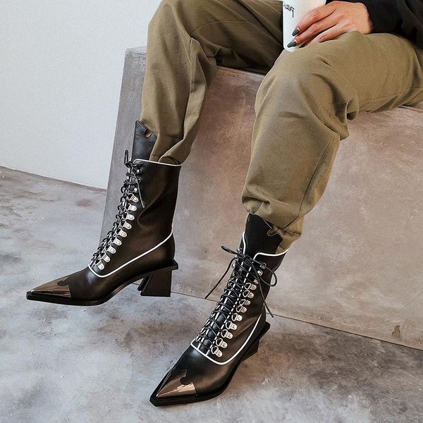 ollymurs new black genuine leather women motorcycle boots pointed toe lace up thick heel women autumn winter boots shoes 
ollymurs new black genuine leather women motorcycle boots pointed toe lace up thick heel women autumn winter boots shoes