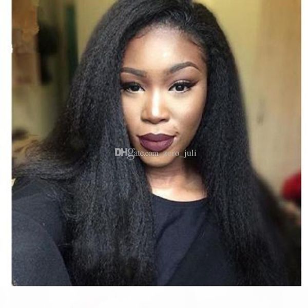 kinky straight wig glueless lace front human hair wigs for black women with baby hair virgin human hair italian yaki wig, Black;brown
kinky straight wig glueless lace front human hair wigs for black women with baby hair virgin human hair italian yaki wig, Black;brown
