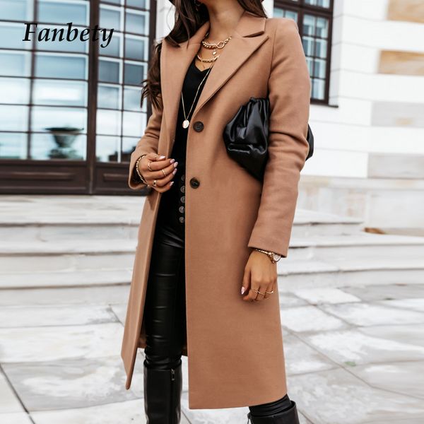 2020 elegant autumn winter solid wool coats fashion turn-down collar women warm jacket casual single breasted long outwear mujer c1115, Black
2020 elegant autumn winter solid wool coats fashion turn-down collar women warm jacket casual single breasted long outwear mujer c1115, Black