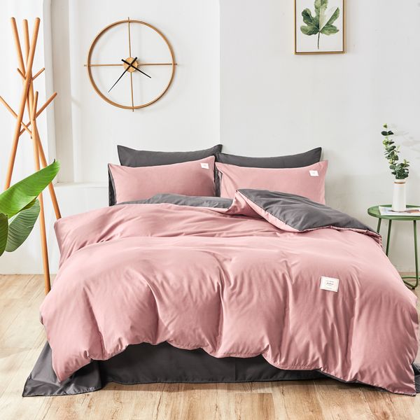 home textile bedding set solid color duvet cover sets quilt covers pillowcases european size king gray blue pink green c0223
home textile bedding set solid color duvet cover sets quilt covers pillowcases european size king gray blue pink green c0223