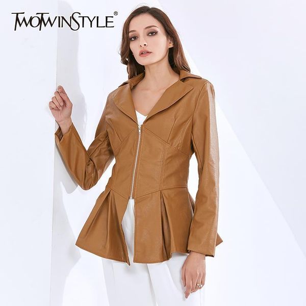 patchwork zipper ruched pu leather jacket for women lapel long sleeve tunic casual jackets female 2020 fashion new1, Black
patchwork zipper ruched pu leather jacket for women lapel long sleeve tunic casual jackets female 2020 fashion new1, Black