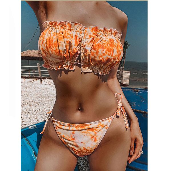 2021 new ladies tie-dye wood ear tube bikini swimsuit bikini set pool party beachwear swimwear brazilian swimwear, White;black
2021 new ladies tie-dye wood ear tube bikini swimsuit bikini set pool party beachwear swimwear brazilian swimwear, White;black