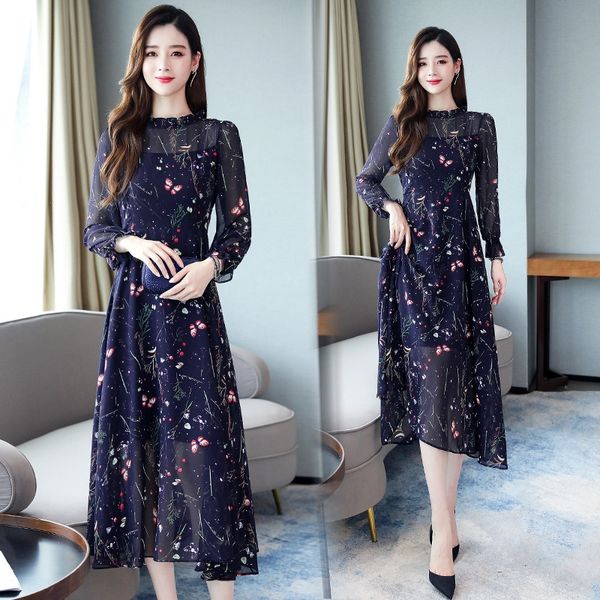 spring and autumn very fairy french minority dressnational dressfloral 2020 new women's chiffon dress long-sleeved women's dress v, Black;gray
spring and autumn very fairy french minority dressnational dressfloral 2020 new women's chiffon dress long-sleeved women's dress v, Black;gray
