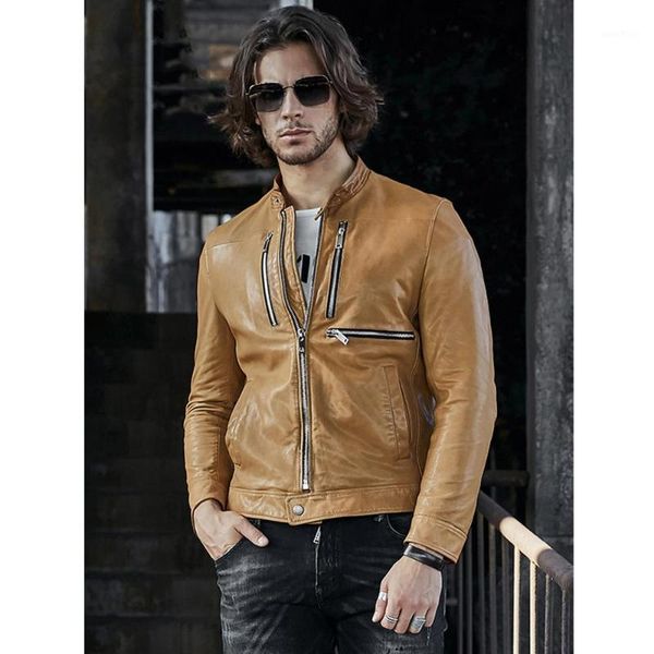2019 new mens sheepskin coat motorcycle leather jacket mens short autumn leather trench coat1, Black
2019 new mens sheepskin coat motorcycle leather jacket mens short autumn leather trench coat1, Black