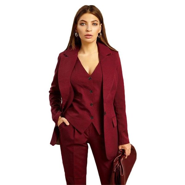 women's two piece pants gorgeous women suits 3 pieces for girl one button formal party custom made, White
women's two piece pants gorgeous women suits 3 pieces for girl one button formal party custom made, White