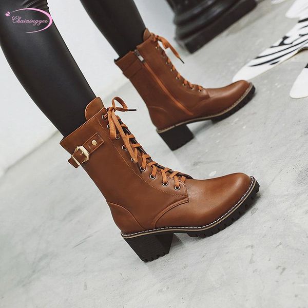 motorcycle boots round toe casual fashion lace-up zipper buckle black red brown thick medium heel mid-calf boots women's shoes
motorcycle boots round toe casual fashion lace-up zipper buckle black red brown thick medium heel mid-calf boots women's shoes