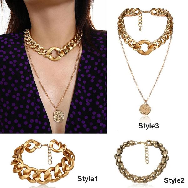 new exaggerated vintage heavy metal choker necklace women punk hip hop carved coin pendant thick long chain necklace jewelry, Silver
new exaggerated vintage heavy metal choker necklace women punk hip hop carved coin pendant thick long chain necklace jewelry, Silver