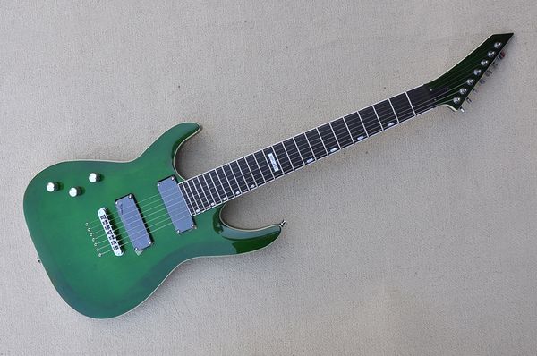 factory custom transparent green left handed electric guitar with 7 strings,black hardwares,white binding,strings through body,can be custom
factory custom transparent green left handed electric guitar with 7 strings,black hardwares,white binding,strings through body,can be custom
