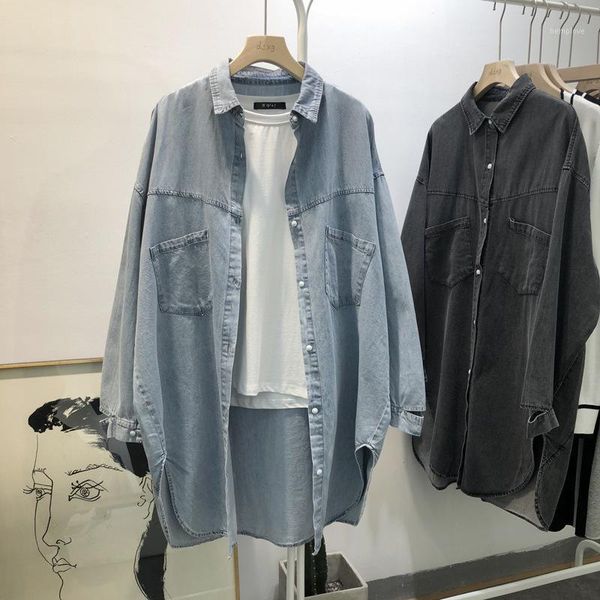 european station denim shirt women's medium long soft 2020 new korean loose european early spring shirt coat1, Black;brown
european station denim shirt women's medium long soft 2020 new korean loose european early spring shirt coat1, Black;brown