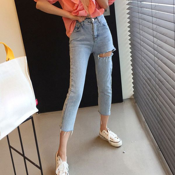 korean clothing new hole jeans female ankle length pants woman button zipper aesthetic fashion 2020 skinny denim elastic y2k y1214, Blue
korean clothing new hole jeans female ankle length pants woman button zipper aesthetic fashion 2020 skinny denim elastic y2k y1214, Blue