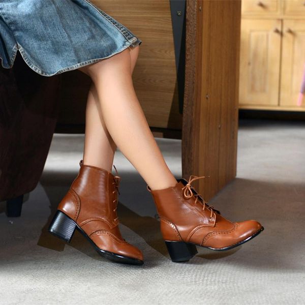 boots ymechic autumn 2021 vintage brown black white brogue carve block chunky lace up heels booties women shoes ankle motorcycle
boots ymechic autumn 2021 vintage brown black white brogue carve block chunky lace up heels booties women shoes ankle motorcycle