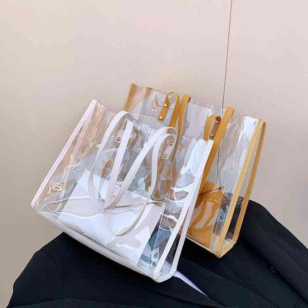 summer transparent large bag female popular new fashion korean style casual wild holiday large capacity fashion shoulder bags y220304
summer transparent large bag female popular new fashion korean style casual wild holiday large capacity fashion shoulder bags y220304