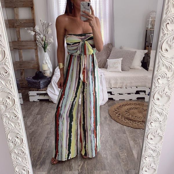 womens strapless striped jumpsuit ladies summer casual sleeveless bandage romper wide leg jumpsuits beach wear woman clothes, Black;white
womens strapless striped jumpsuit ladies summer casual sleeveless bandage romper wide leg jumpsuits beach wear woman clothes, Black;white