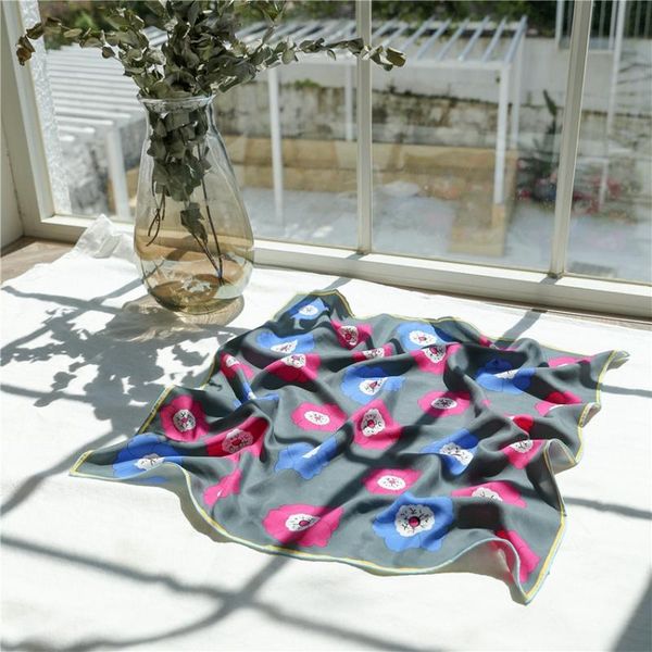 women fashion head scarf for hair wrapping floral print 100% twill silk scarf wraps neckerchief square 25, Blue;gray
women fashion head scarf for hair wrapping floral print 100% twill silk scarf wraps neckerchief square 25, Blue;gray