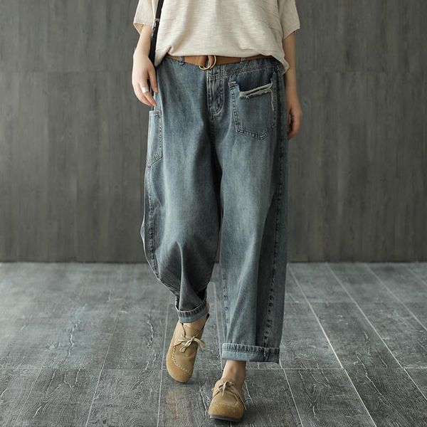 2020 summer jeans women elastic waist loose retro all-match denim pants new casual female bleached sashes lantern trousers, Blue
2020 summer jeans women elastic waist loose retro all-match denim pants new casual female bleached sashes lantern trousers, Blue