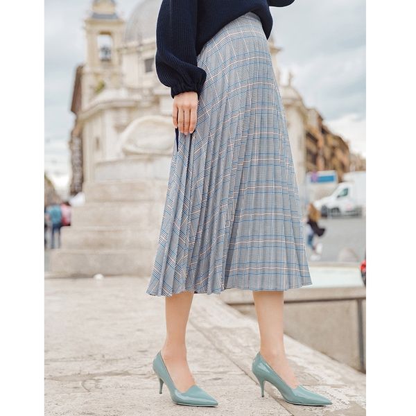 inman spring autumn pleated retro artistic classic plaid a line women skirt 201109, Black
inman spring autumn pleated retro artistic classic plaid a line women skirt 201109, Black