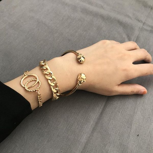 kmvexo 3 pcs/set fashion punk gold chain skeleton infinity open bracelets set for women 2020 summer charm beach jewelry gift, Golden;silver
kmvexo 3 pcs/set fashion punk gold chain skeleton infinity open bracelets set for women 2020 summer charm beach jewelry gift, Golden;silver