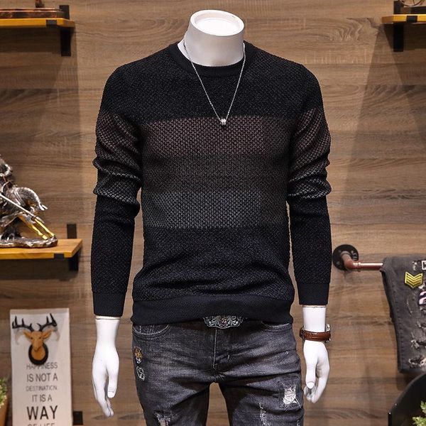 sweater men's spring and autumn 2021 new trend slim youth color matching round neck pullover bottoming shirt, White;black
sweater men's spring and autumn 2021 new trend slim youth color matching round neck pullover bottoming shirt, White;black