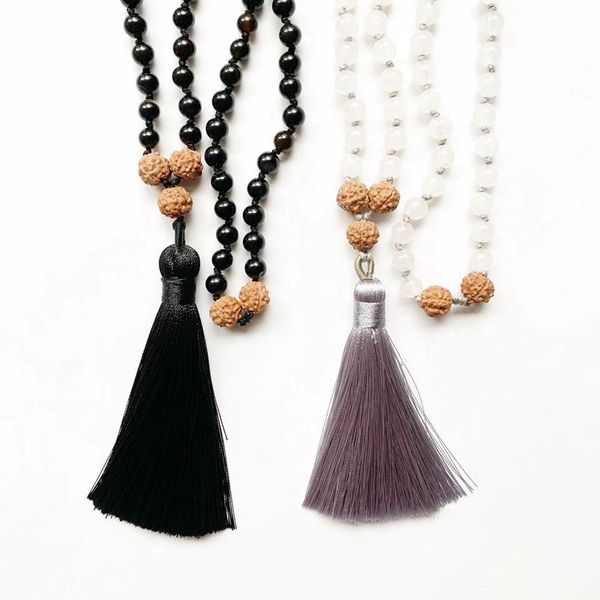 6mm white black stone bead necklace 108 prayer jewelry prayer beads bracelet black gray tassel hand knotted wholesale, Silver
6mm white black stone bead necklace 108 prayer jewelry prayer beads bracelet black gray tassel hand knotted wholesale, Silver