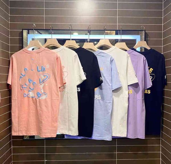 2022 factory wholesale new high version 022202 summer star foam printing short sleeve men's and women's loose casual round neck pu, White
2022 factory wholesale new high version 022202 summer star foam printing short sleeve men's and women's loose casual round neck pu, White