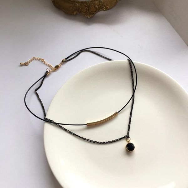 fashion jewelry necklace gift 2020 new design metal tube golden plating black cord necklace for women jewelry gifts, Silver
fashion jewelry necklace gift 2020 new design metal tube golden plating black cord necklace for women jewelry gifts, Silver