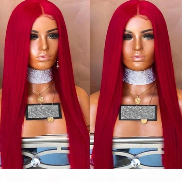 red synthetic lace front wig glueless high temperature fiber natural hairline hair red long straight layered hair cut synthetic wigs, Black
red synthetic lace front wig glueless high temperature fiber natural hairline hair red long straight layered hair cut synthetic wigs, Black