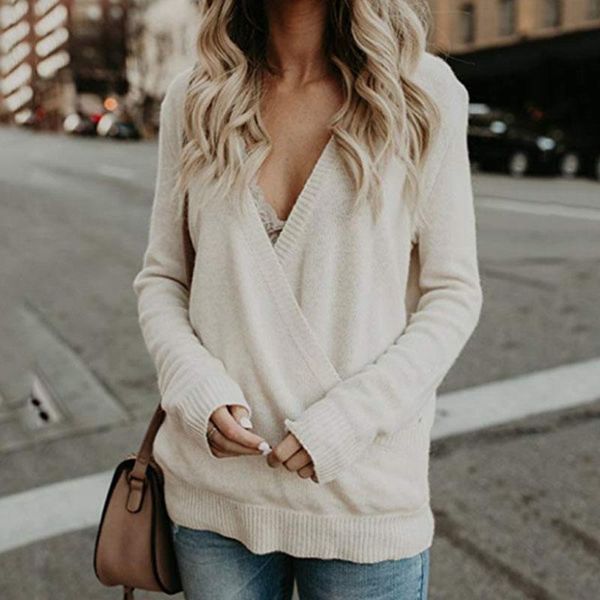 spring autumn lady sweater 2020 new women's winter casual sweater v-neck fleece stitched cross - knit, White;black
spring autumn lady sweater 2020 new women's winter casual sweater v-neck fleece stitched cross - knit, White;black