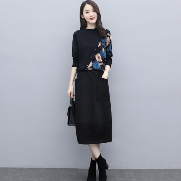 print casual suit 2020 autumn new temperament age reduction show thin foreign style two piece dress, Black;gray
print casual suit 2020 autumn new temperament age reduction show thin foreign style two piece dress, Black;gray