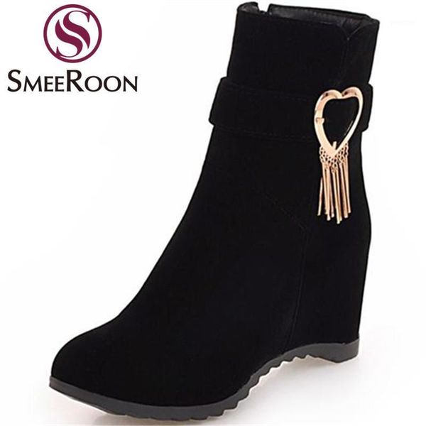 boots smeeroon metal decoration ankle comfortable warm winter round toe height increasing party shoes woman1, Black
boots smeeroon metal decoration ankle comfortable warm winter round toe height increasing party shoes woman1, Black