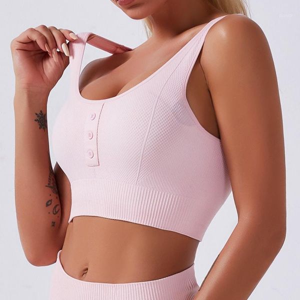 gym clothing women seamless buttons padded strappy back sport bra push up fitness sports bras nylon yoga activewear workout clothes wom, White;black
gym clothing women seamless buttons padded strappy back sport bra push up fitness sports bras nylon yoga activewear workout clothes wom, White;black