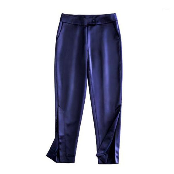 women pants 2020 new spring and summer trousers fashion casual solid color silk split ankle-length pants1, Black;white
women pants 2020 new spring and summer trousers fashion casual solid color silk split ankle-length pants1, Black;white