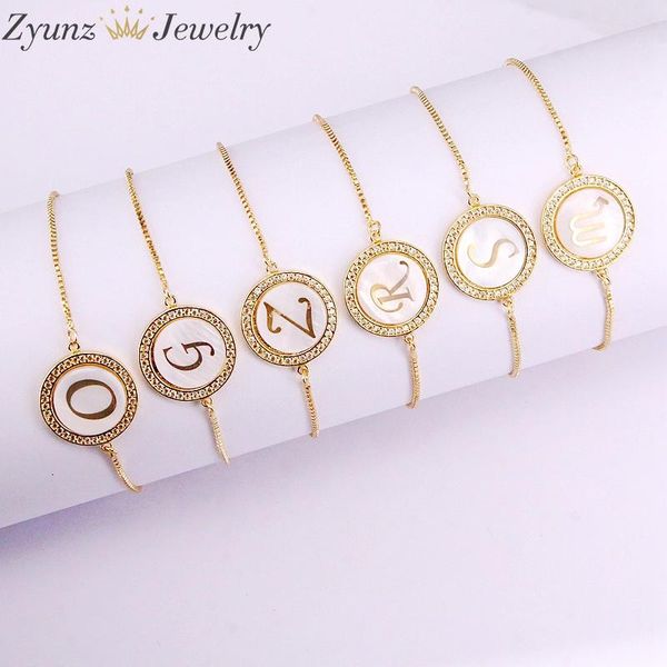 10pcs, micro pave cz shell letters alphabets connector bracelets, 26 intitial letter bracelets in gold / silver color, Black
10pcs, micro pave cz shell letters alphabets connector bracelets, 26 intitial letter bracelets in gold / silver color, Black