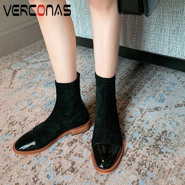 boots verconas women ankle patent leather autumn winter concise fashion casual round toe stretch short woman1, Black
boots verconas women ankle patent leather autumn winter concise fashion casual round toe stretch short woman1, Black