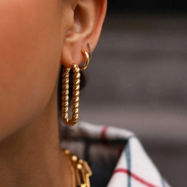 uilz gold color twisted hoop earrings minimalist dainty chic huggie earrings hoops gifts brass for women ue2743, Golden;silver
uilz gold color twisted hoop earrings minimalist dainty chic huggie earrings hoops gifts brass for women ue2743, Golden;silver