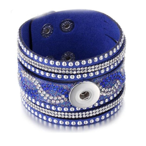 8 Colors 18mm Snap Button Beads Leather Rhinestones Bracelet Jewelry For Women Watchs Bracelet Snap Button Bbycwo