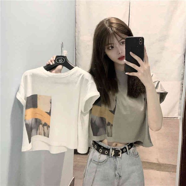 women short sleeve t-shirt crop korean style loose summer shirt female girl o neck loose tee shirts, White
women short sleeve t-shirt crop korean style loose summer shirt female girl o neck loose tee shirts, White