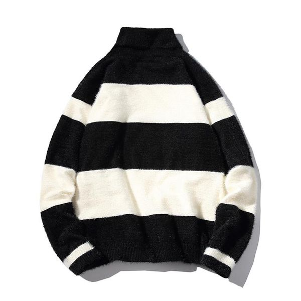 fashion striped turtleneck mens sweater thin wool comfortable pullover knitted sweater men youthful vitality turtleneck pullover, White;black
fashion striped turtleneck mens sweater thin wool comfortable pullover knitted sweater men youthful vitality turtleneck pullover, White;black