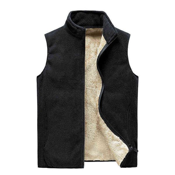 men's vests winter hoodless solid color loose cotton black casual plush three-dimensional patch pocket zipper vest 220119, Black;white
men's vests winter hoodless solid color loose cotton black casual plush three-dimensional patch pocket zipper vest 220119, Black;white