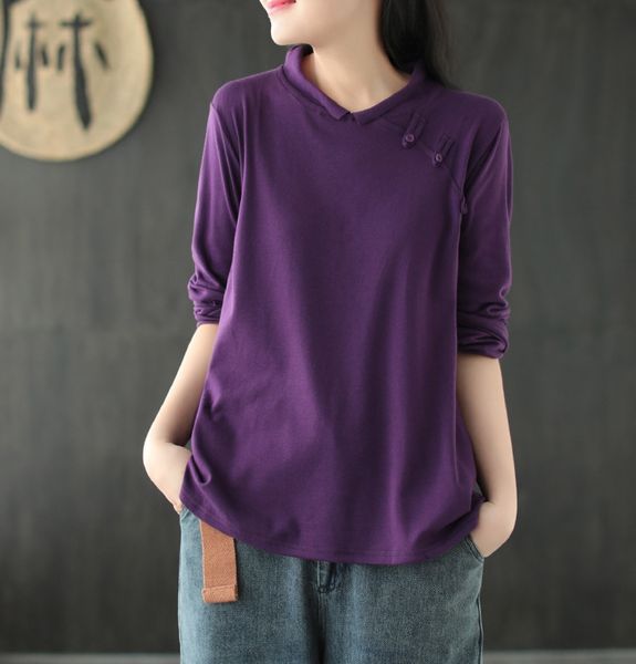 autumn new cotton slant lapel t-shirt artistic loose and versatile small lapel long coat t-shirt sleeve for women 8543 rrvha, White
autumn new cotton slant lapel t-shirt artistic loose and versatile small lapel long coat t-shirt sleeve for women 8543 rrvha, White