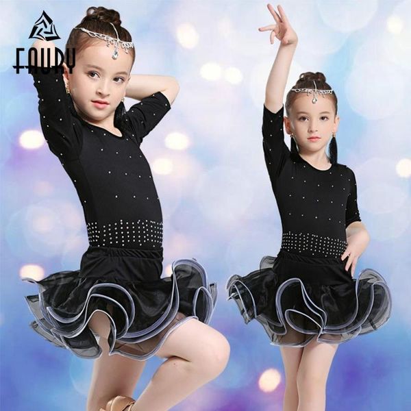 children lading dance skirt a juvenile girl lading dance match level examination serve tassels paillette show clothing1, Black;red
children lading dance skirt a juvenile girl lading dance match level examination serve tassels paillette show clothing1, Black;red