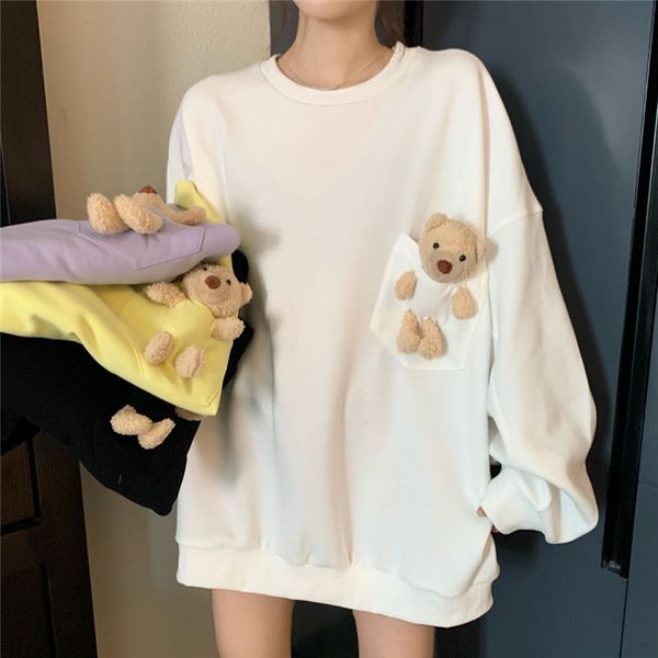 korean style lilac hoodies women oversize bear plush toy pullover sweatshirt autumn winter harajuku casual loose o-neck cute, Black
korean style lilac hoodies women oversize bear plush toy pullover sweatshirt autumn winter harajuku casual loose o-neck cute, Black