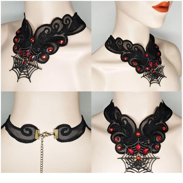 halloween gothic lace choker necklace punk spider web charm pendant chain collar party dress jllhxe, Blue;red
halloween gothic lace choker necklace punk spider web charm pendant chain collar party dress jllhxe, Blue;red