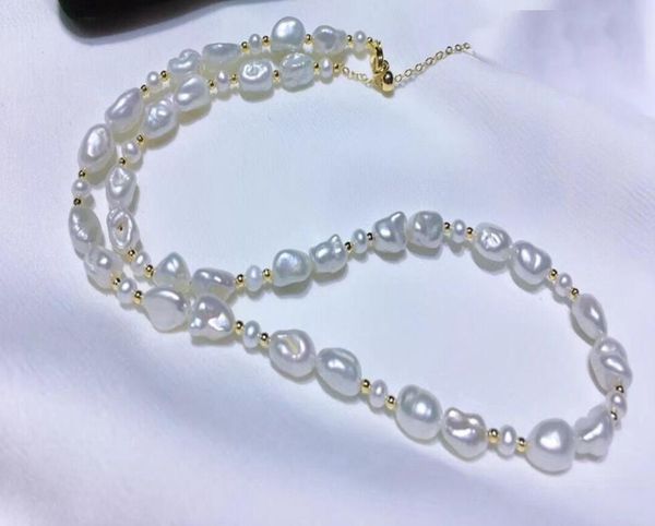 10mm white baroque pearl necklace gold clasp extend chain natural freshwater pearl women jewelry 14'' 17'' 35cm 43cm, Golden;silver
10mm white baroque pearl necklace gold clasp extend chain natural freshwater pearl women jewelry 14'' 17'' 35cm 43cm, Golden;silver